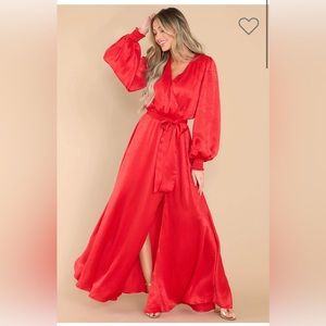 **Red Dress Formal or Cocktail Red Maxi Dress**